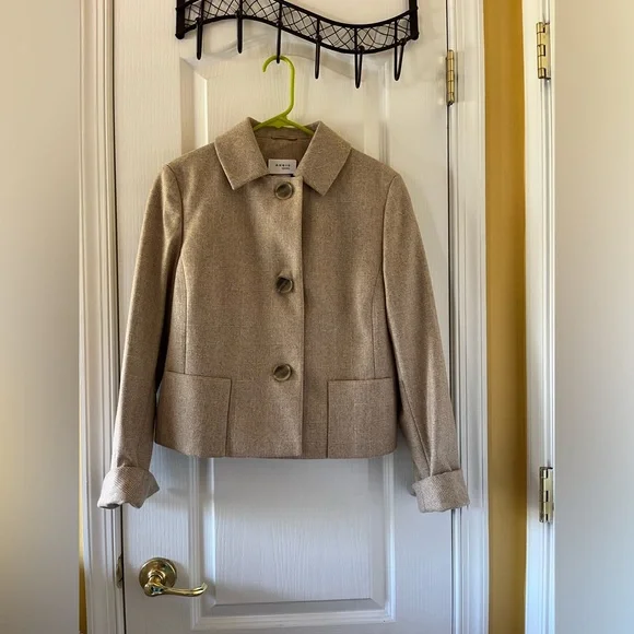 Akris Punto Tan Wool Blend Women's Jacket - Picture 3 of 6